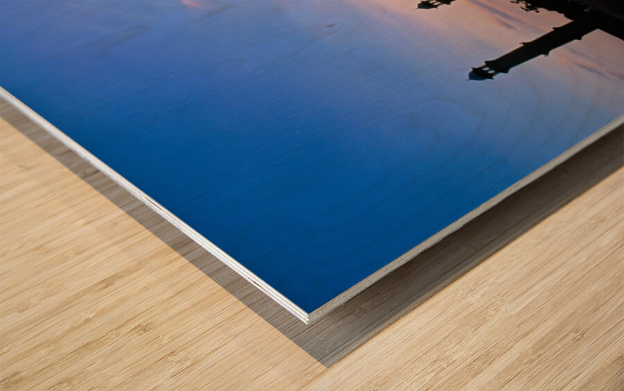 Sunset view of Badshahi Mosque in Lahore Pakistan Wood print