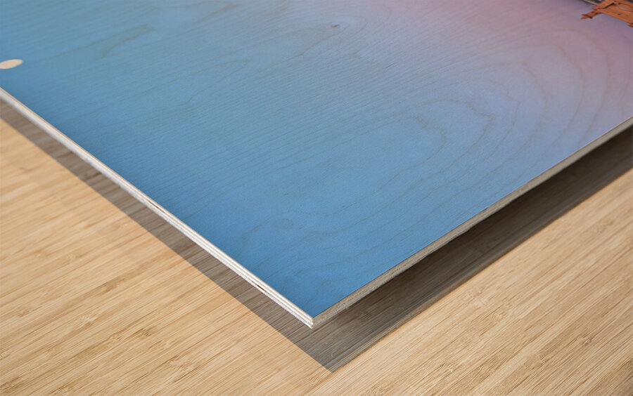 Sunset view over Khivas historic architecture in Uzbekistan Wood print