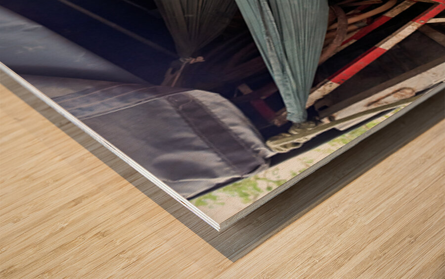 Workers relax in a truck in Ho Chi Minh City Vietnam Wood print