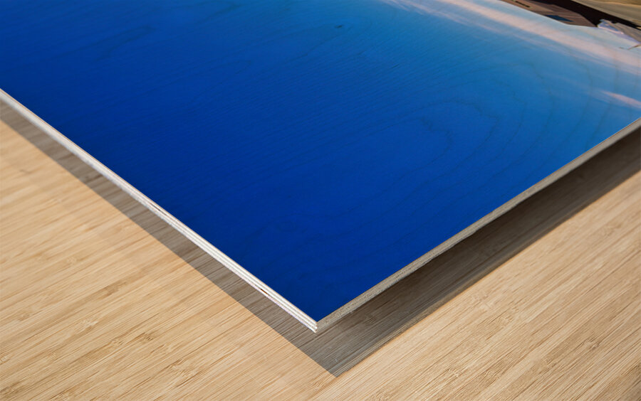 Danger sign for snowmobile traffic in Longyearbyen area Wood print