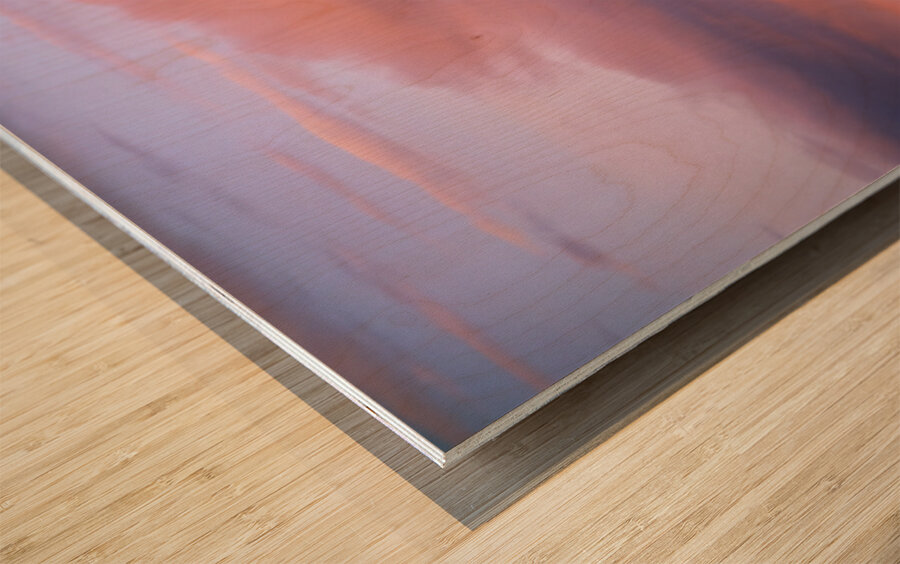 Sunset over longyearbyen in svalbard archipelago norway Wood print