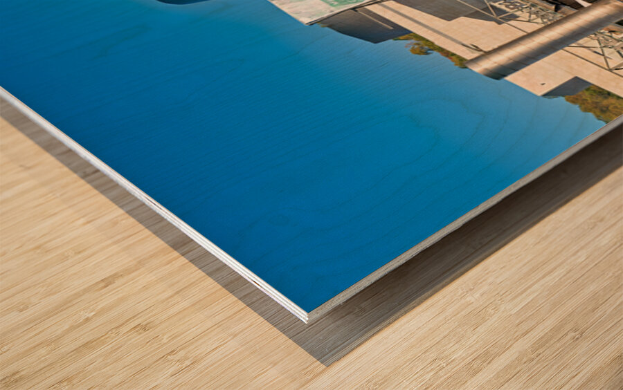 People walking near Guggenheim Museum in Bilbao Spain Wood print