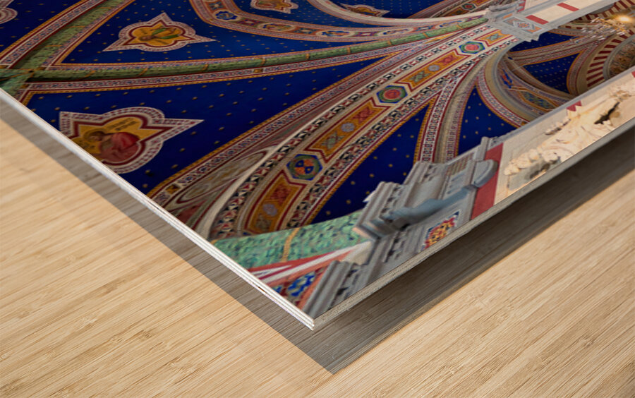 Basilica Santa Margherita interior in Cortona Italy Wood print