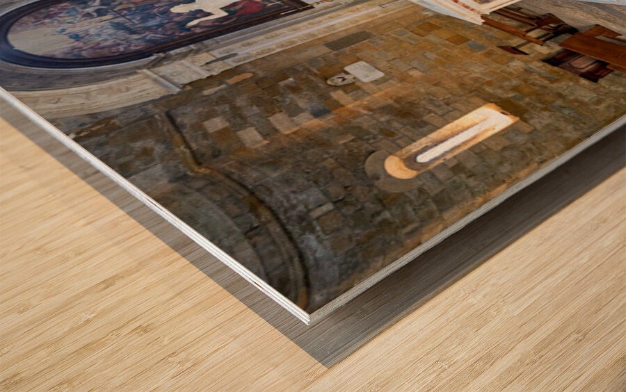 Exploring the baptistery of san giovanni in volterra tuscany Wood print