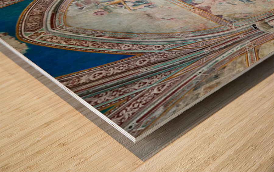 Frescos in chapel of daily cross in church of san francesco Wood print